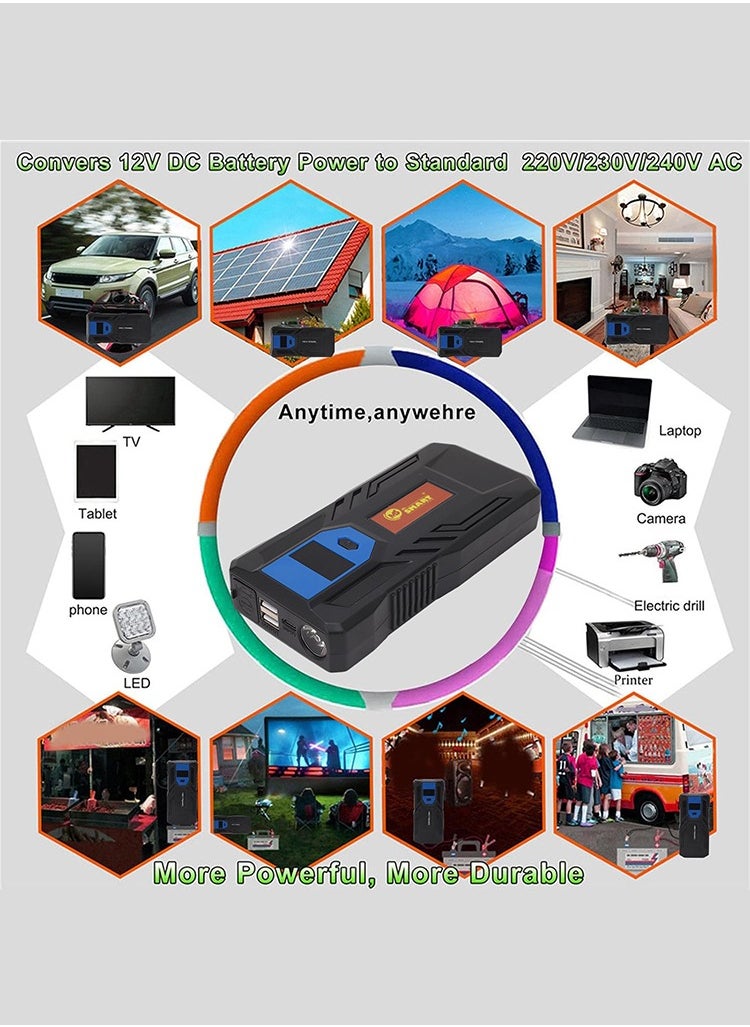 مستر سمارت جهاز بدء تشغيل السيارة المحمول Mr. Smart بشاشة LCD، وحزمة تعزيز البطارية 12-24 فولت  - Image 3
