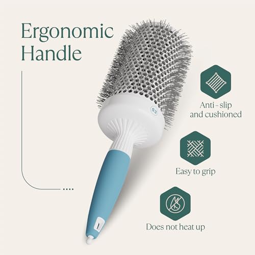 Osensia Professional Round Brush for Blow Drying - Large Ceramic Ion Thermal Barrel Brush for Sleek, Precise Heat Styling and Maximum Volume - Lightweight Hair Brush for Smooth, Manageable Hair (2 Inch) (Not Electrical) - Image 4