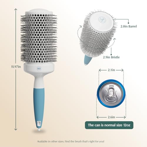 Osensia Professional Round Brush for Blow Drying - Large Ceramic Ion Thermal Barrel Brush for Sleek, Precise Heat Styling and Maximum Volume - Lightweight Hair Brush for Smooth, Manageable Hair (2 Inch) (Not Electrical) - Image 2
