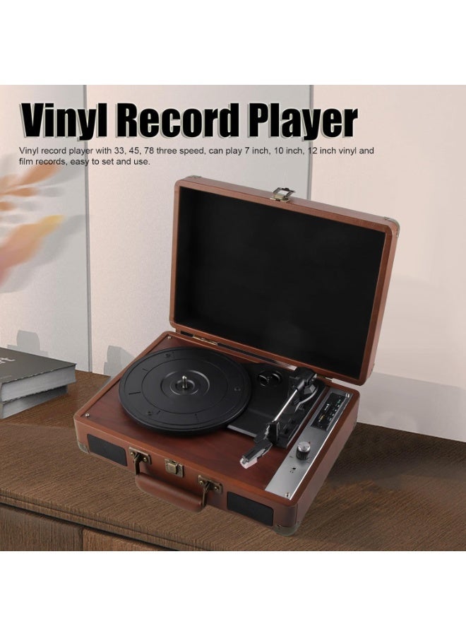 Jubilin Suitcase Type Vinyl Record Player, Retro Portable Phonograph, Old School Vinyl Turnable, HIFI Sound Quality, Support Wireless Connection,Brown - Image 2