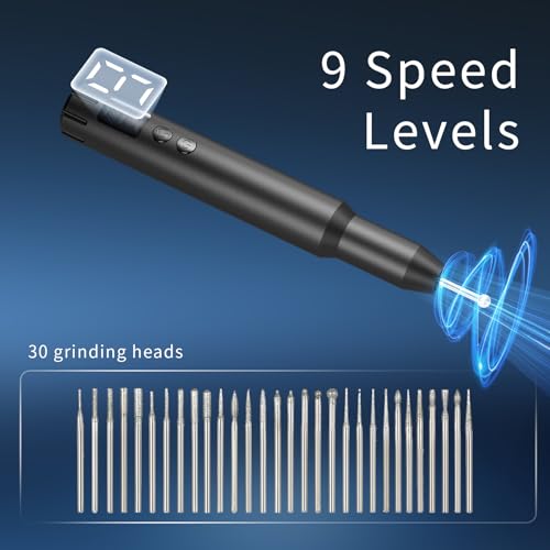 CBVCBV Wireless Engraving Pen Kit for Jewelry, Wood, Metal, Glass & Plastic - Cordless DIY Engraver with 30 Bits & Polishing Function, Portable Tool for Artists, Craftsmen, (Black - Upgraded Version) - Image 4