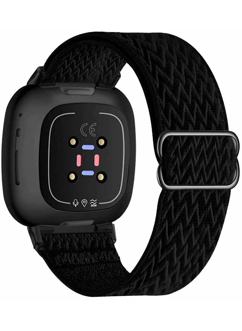 KASTWAVE Elastic Strap Compatible with Fitbit Versa 3/ Fitbit Sense Strap,Adjustable Nylon Sports Straps for Women Men,Breathable Replacement Wristband - Image 1