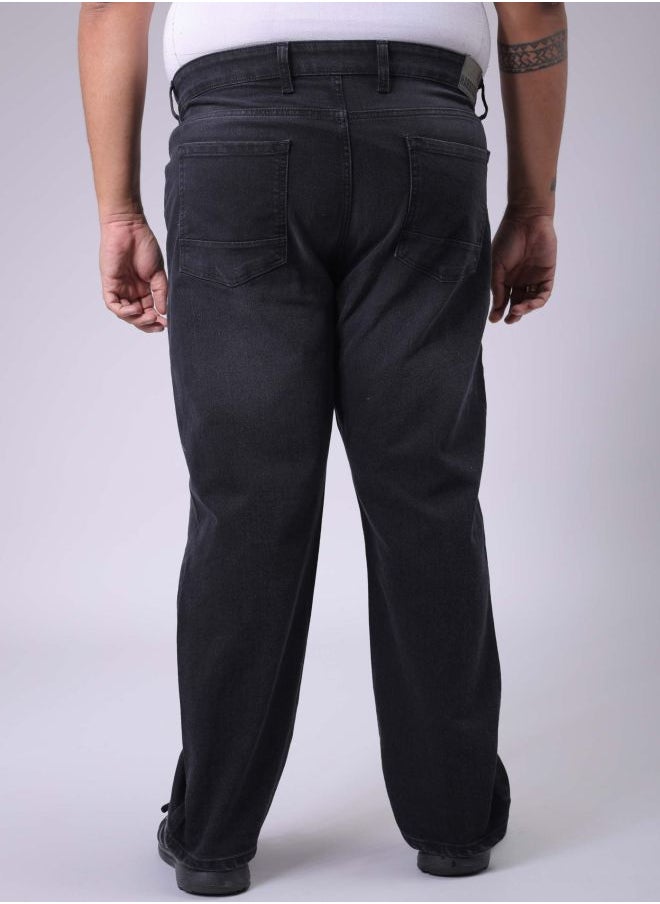 HARDSODA Men Plus Size Vintage Straight Fit Solid Mid-Rise Stretchable Jeans  - Image 2