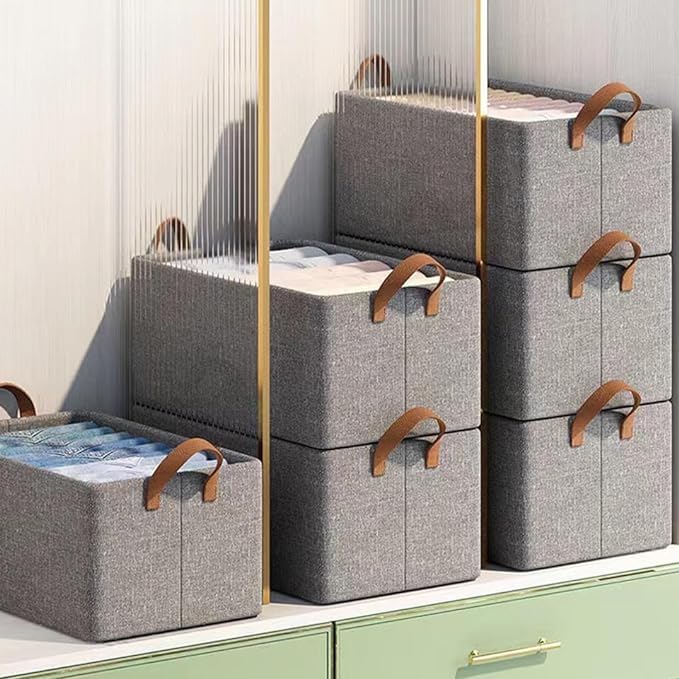 VIDORA Fabric Storage Cubes Organizer with Handles Foldable Storage Baskets for Organizing Toys Books Shelves Closet Collapsible Fabric Storage Cubes Organizer with Steel Frame - Image 2