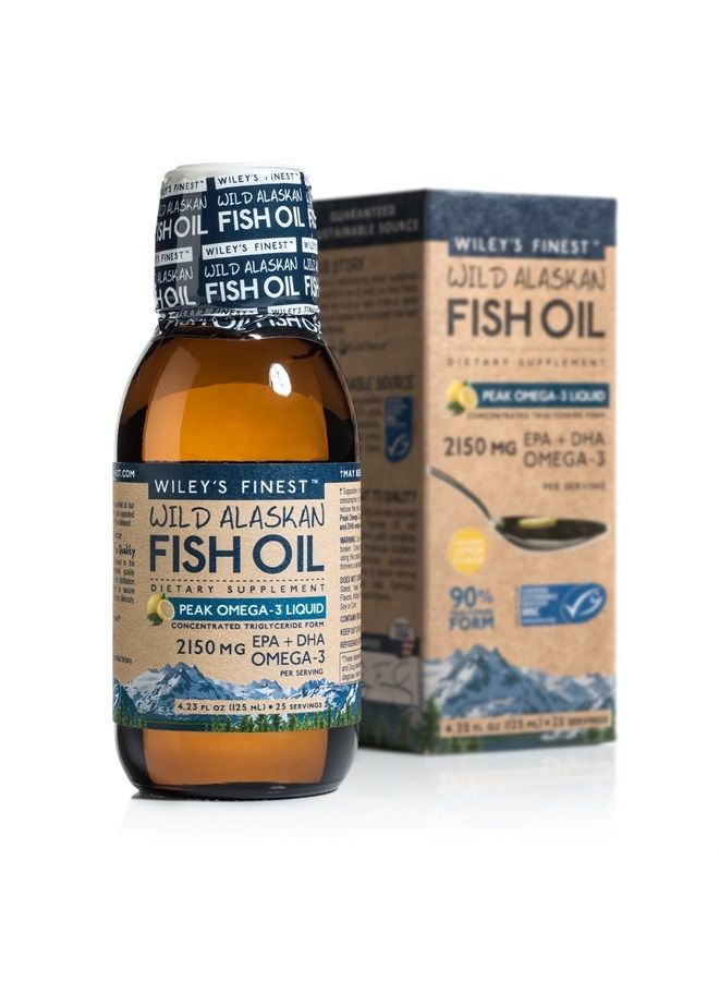 Wiley's Finest Wild Alaskan Fish Oil Peak Omega-3 Liquid Supplement - 2300mg EPA and DHA Omega-3s - Lemon Flavor - 4.23 Oz (25 Servings) - Image 3