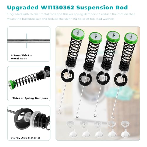 prime&swift W11130362 Suspension Rod fit for Maytag MVWX655DW1 MVWC565FW1 MVWC565FW2 MVWC565FW fit for Whirlpool WTW5000DW1 WTW5000DW2 WTW5000DW3 WTW5000DW 11022352510 W10594080 W10748956 W10780040 prime&swift - Image 3