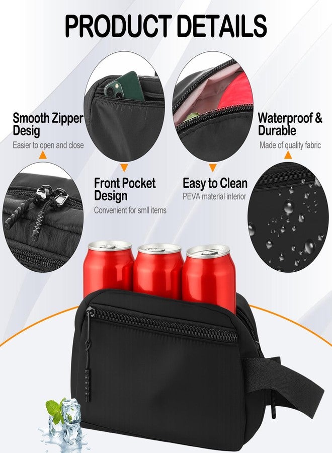 نوجو حقيبة وجبات خفيفة صغيرة معزولة من نوجو، 10 قطع، حقيبة تبريد سوداء للغداء والعمل والسفر، حافظة طعام للتجميد مع بطانة مانعة للتسرب من مادة PEVA، صندوق غداء صغير محمول قابل لإعادة الاستخدام والتجميد، 9.06 × 5.12 × 3.94 بوصة - Image 4