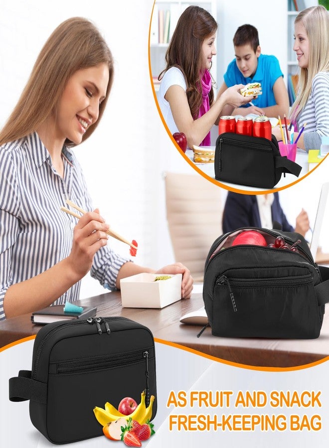 نوجو حقيبة وجبات خفيفة صغيرة معزولة من نوجو، 10 قطع، حقيبة تبريد سوداء للغداء والعمل والسفر، حافظة طعام للتجميد مع بطانة مانعة للتسرب من مادة PEVA، صندوق غداء صغير محمول قابل لإعادة الاستخدام والتجميد، 9.06 × 5.12 × 3.94 بوصة - Image 5