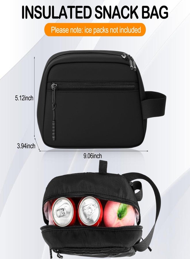 نوجو حقيبة وجبات خفيفة صغيرة معزولة من نوجو، 10 قطع، حقيبة تبريد سوداء للغداء والعمل والسفر، حافظة طعام للتجميد مع بطانة مانعة للتسرب من مادة PEVA، صندوق غداء صغير محمول قابل لإعادة الاستخدام والتجميد، 9.06 × 5.12 × 3.94 بوصة - Image 2
