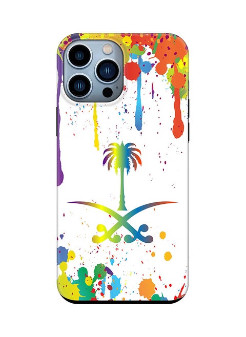 Tough Pro Case for iPhone 15 Pro Max Dual Layer Hybrid PC TPU Customized Mobile Cover Matte Finish Phone Case - Colorful Saudi