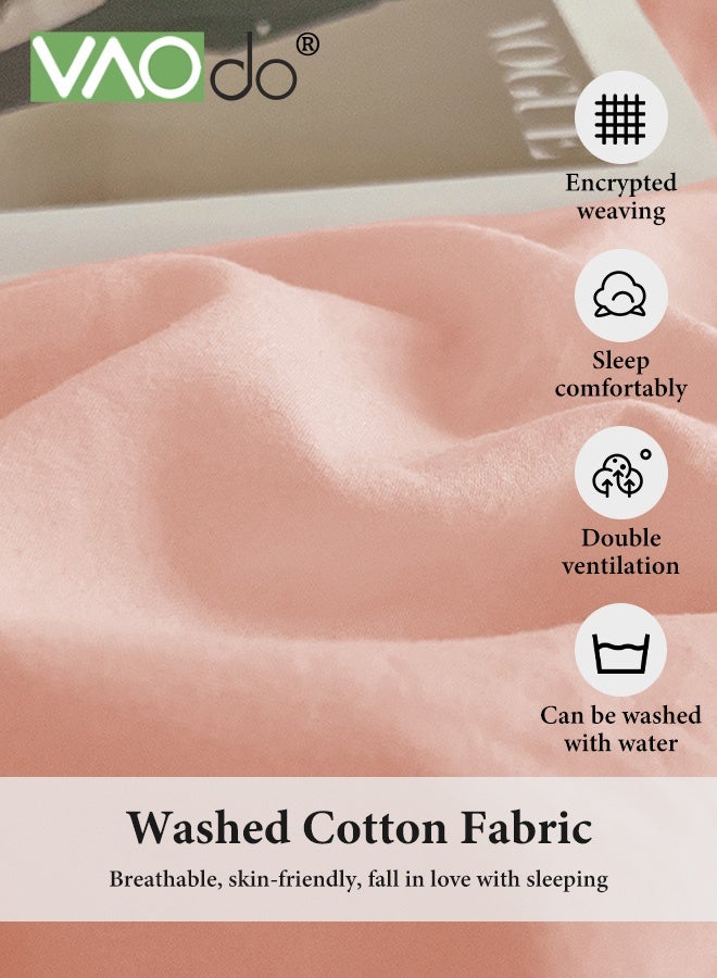 فاو دو مجموعة ملاءات سرير 4 قطع، من الألياف الدقيقة الناعمة - مجموعة لحاف مقاومة للانكماش والبهتان، مجموعة مفروشات سرير صديقة للبشرة، تشمل ملاءة سرير مجهزة وغطاء لحاف ووسادتين مقاس 200*230 سم - Image 4