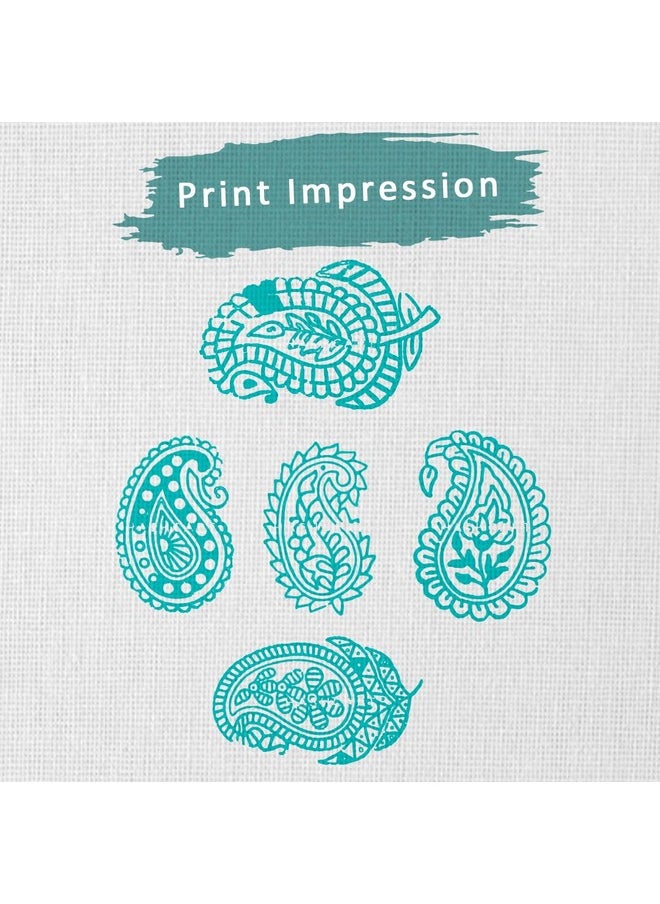 Hashcart Hashcart | Set of 5 | Paisley Design Wooden Printing Stamps - Blocks for Printing Saree Border, Dresses, Craft Card Making, Scrapbook, Clay Pottery  - Image 2