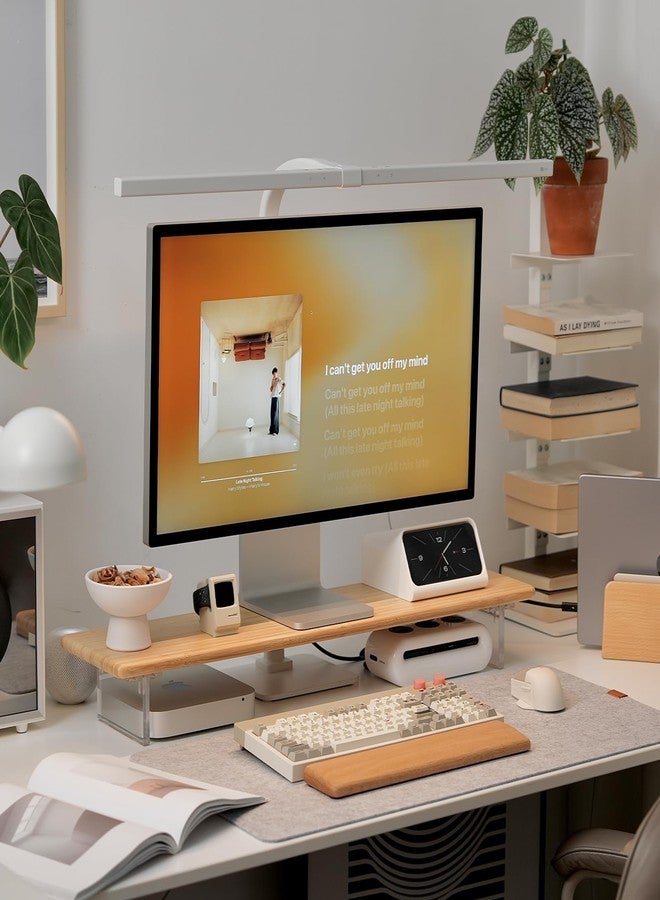 ROCDEER Bamboo Monitor Stand Riser 31.5 Inches Natural, Space-Saving Desk Shelf Supports for PC Computer Monitor, Laptop, Printer, Speakers - Image 4