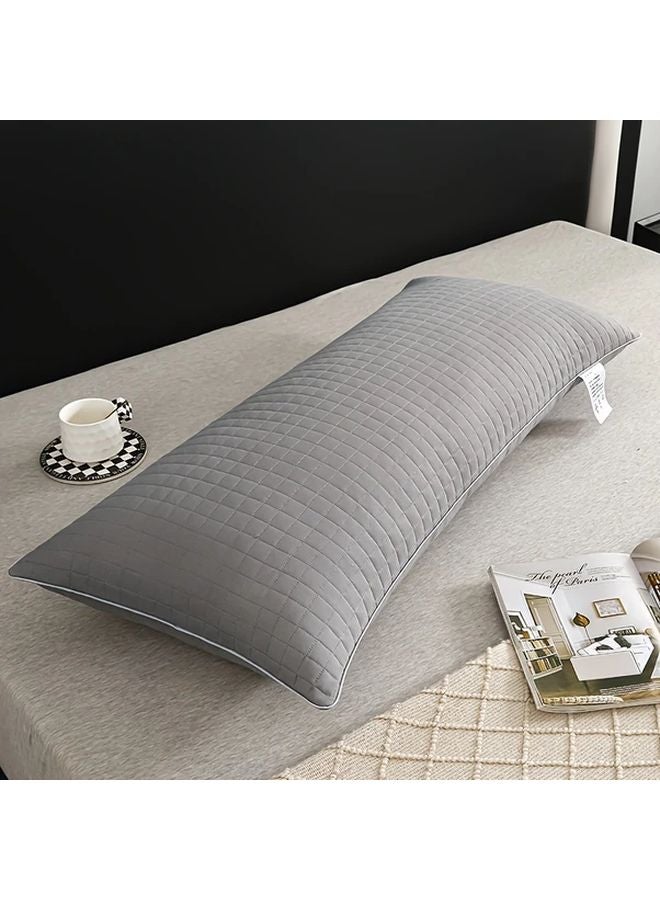 Grey Hypoallergenic Polyester Body Pillow 18.9x39.37 Inch for Neck Support Reading - Image 1