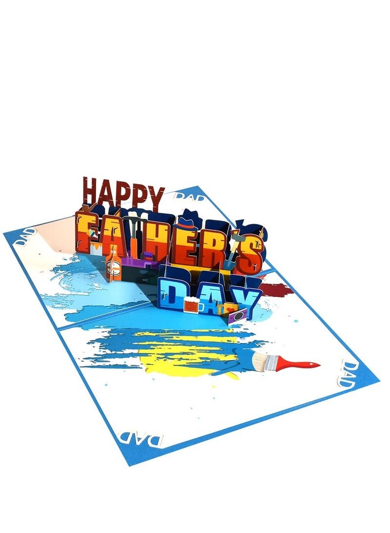 Excefore Fathers Day Pop Up Card, Fathers Day Card Pop Up Fathers Day Card gifts for fathers day for Husband Dad uncle grandpa, Happy Fathers Day Card from Daughter, Son, Wife, Kids - Image 3