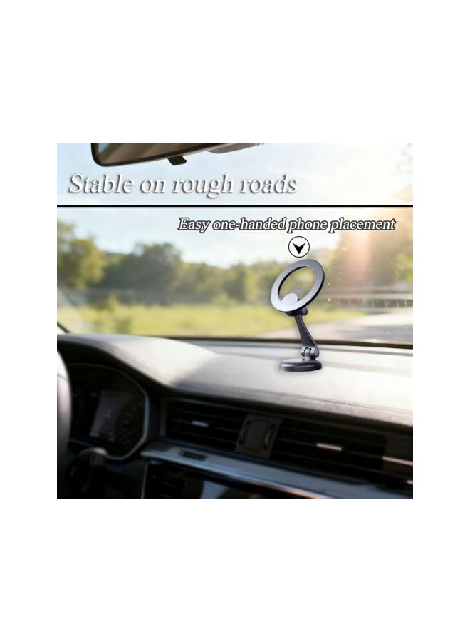 S-TOP 1 Pcs Universal Dashboard Mount, Foldable Zinc Alloy Magnetic Car Holder (Compatible with iPhone 15 Pro Max, 14, 13, etc.) - Image 4