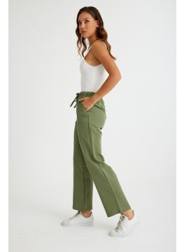 1Tarz 1Style Barbora Linen Casual Trousers with Waist Tie LN14HAKI11  - Image 1