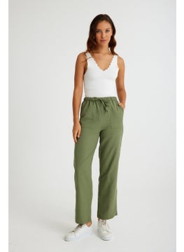 1Tarz 1Style Barbora Linen Casual Trousers with Waist Tie LN14HAKI11  - Image 5