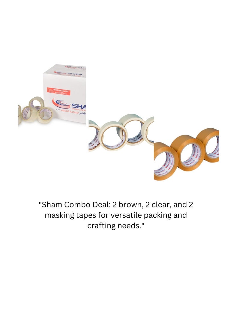 Sham Pack Sham Pack Combo Deal Buy two Brown and Clear Tape 50 yards 2 Inches and get 2 Masking Tapes 1 Inch 30 Yards FREE - Image 4