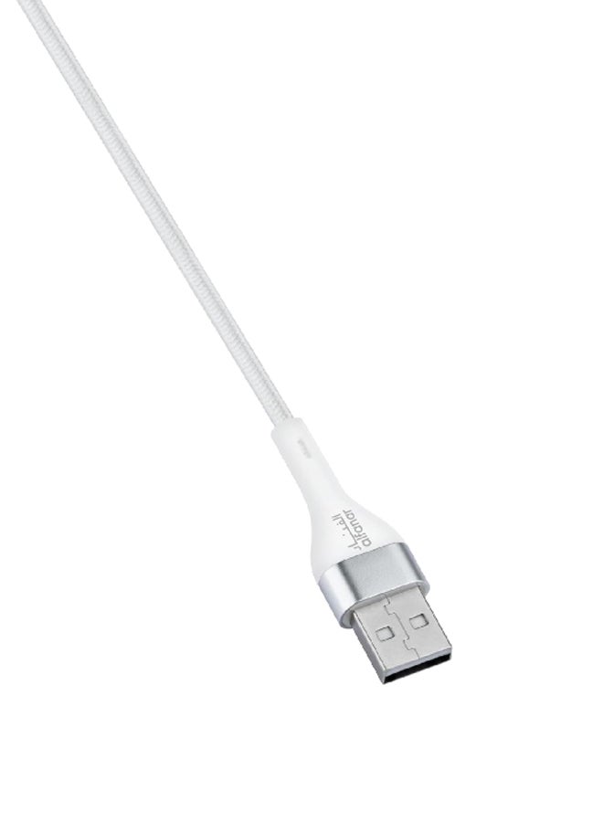 alfanar كابل شحن سريع مضفر USB نوع-A إلى Lightning بسرعة 480Mbps 2.4A أبيض 1 م C2-41A-LBW09 - Image 2