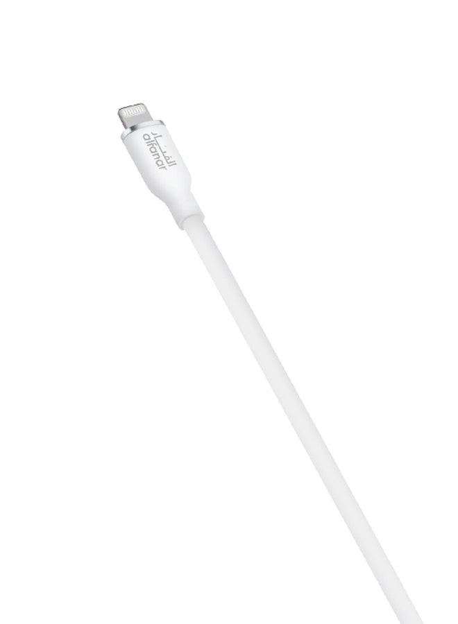 alfanar كابل شحن سريع مضفر USB نوع-A إلى Lightning بسرعة 480Mbps 2.4A أبيض 1 م C2-41A-LBW09 - Image 3