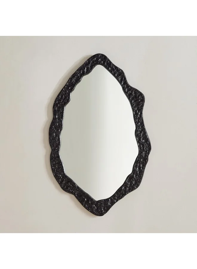 Home Box Rayon Aluminium Premium Round Organic Shape Mirror 43 x 2 x 70 cm