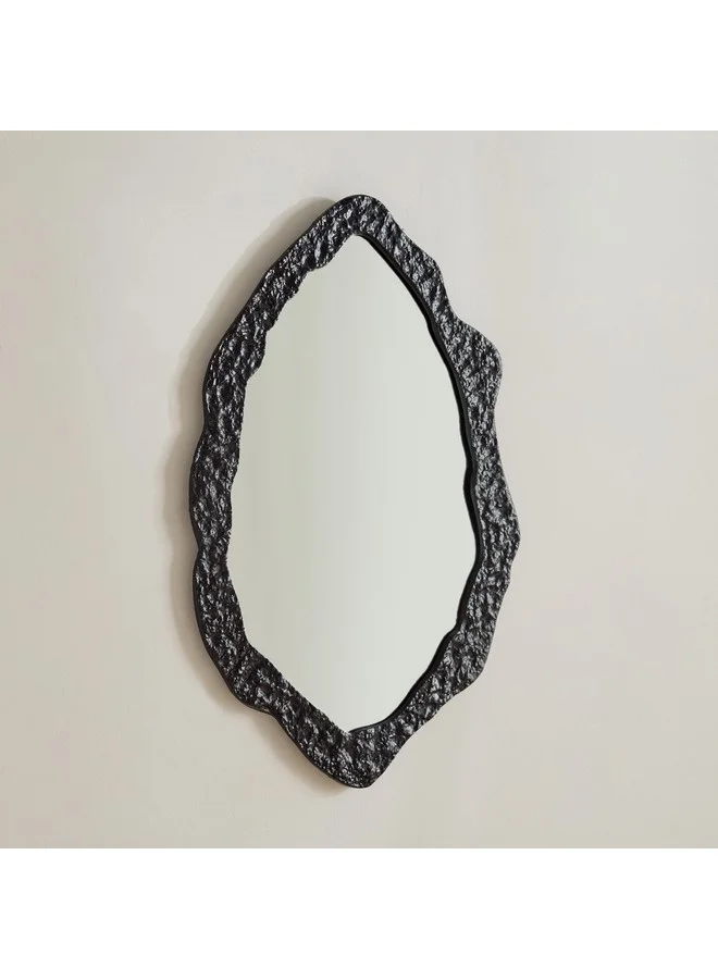 Home Box Rayon Aluminium Premium Round Organic Shape Mirror 43 x 2 x 70 cm