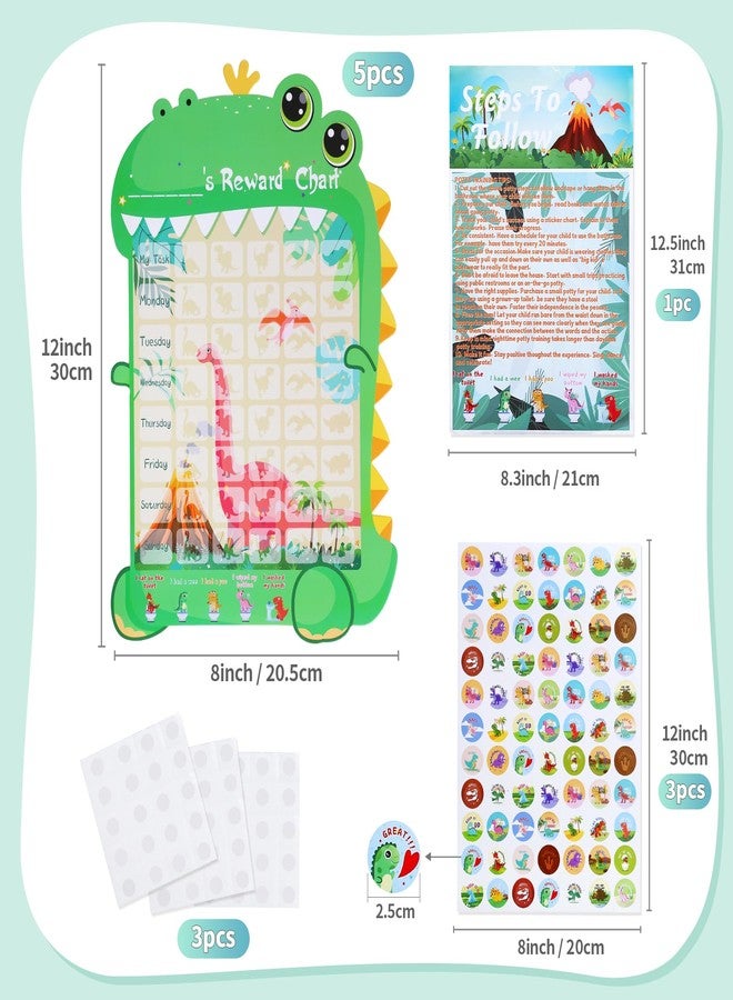 GWHOLE Potty Training Chart Dinosaur Potty Training Chart Potty Training Reward Chart Potty Chart for Toddlers Boys - Image 3