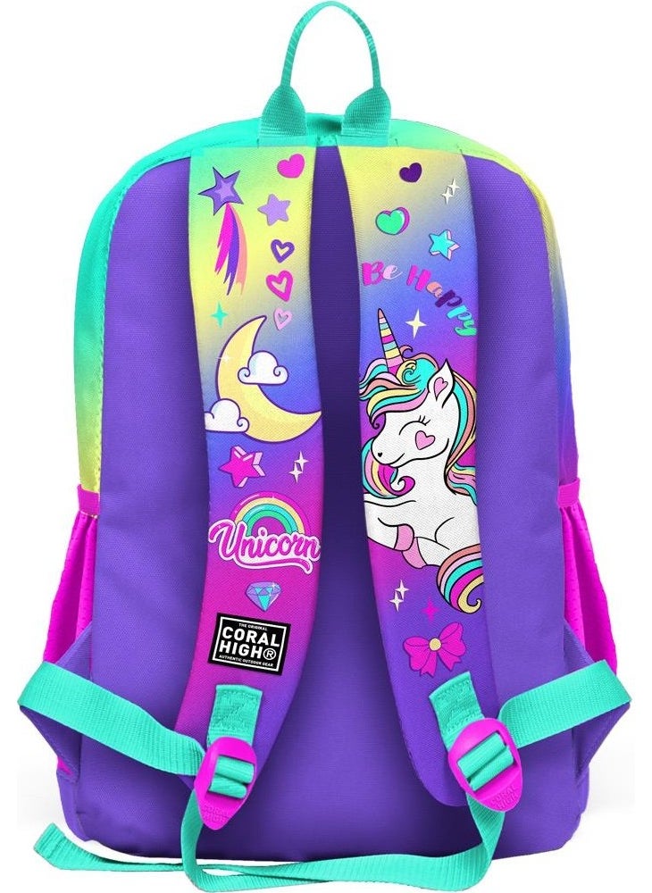CORAL HIGH Kids Lavender Water Green Unicorn Patterned 3-Piece School Bag Set SET0123729  - Image 4