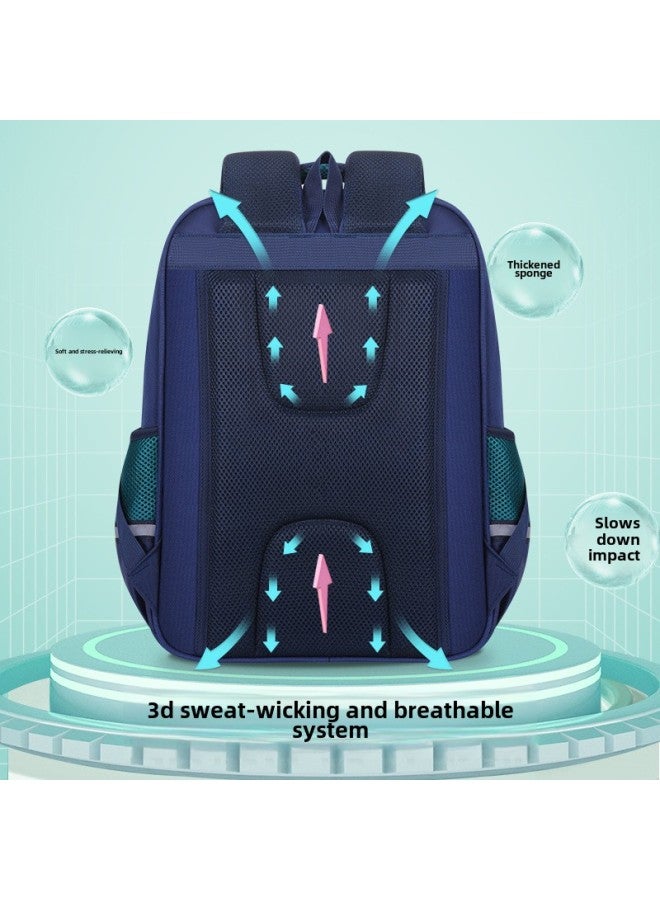 2023 Primary School Student Schoolbag Grade 1-6 British Backpack Boys And Girls Lightweight Bag Printed LOGO-Color:Large Pink - Image 4