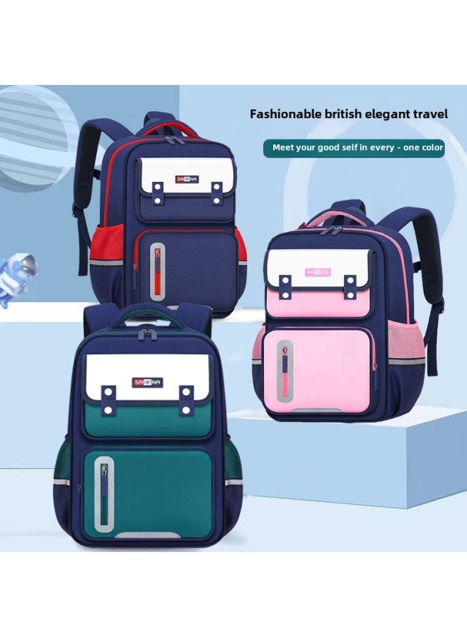 2023 Primary School Student Schoolbag Grade 1-6 British Backpack Boys And Girls Lightweight Bag Printed LOGO-Color:Large Pink - Image 2