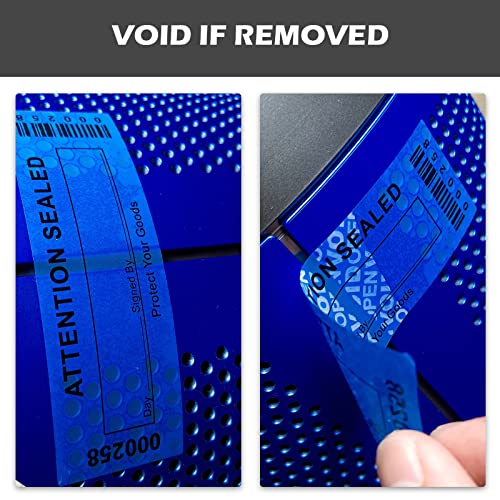 ILMBVM Security Warranty Void Stickers Non Transfer Tamper Evident Labels Triple Serial Numbers Seal Sticker Large 35x120 mm(50PCS,Blue) - Image 2