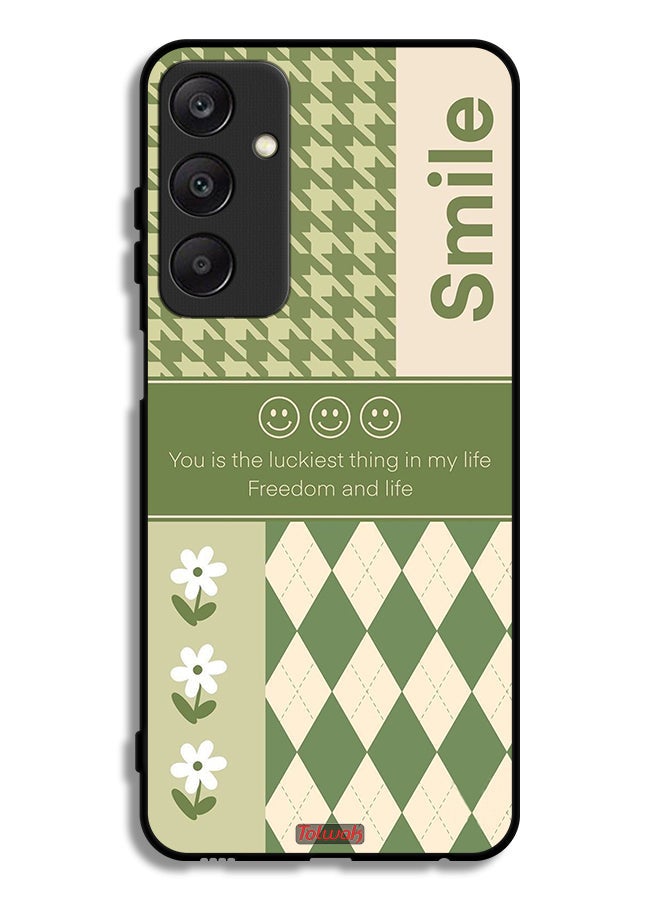 Tolwak Samsung Galaxy A25 5G Protective Case Cover Smile Is The Luckiest Thing In My Life - Image 1