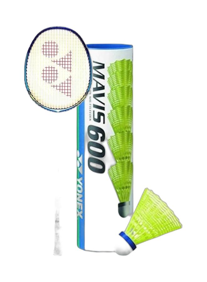Yonex Nanoray Ace Cyan 4U G5 Badminton Racket + Mavis 600 Blue Cap Medium Badminton Shuttlecock 6 Pack, Yellow Pack - Image 1