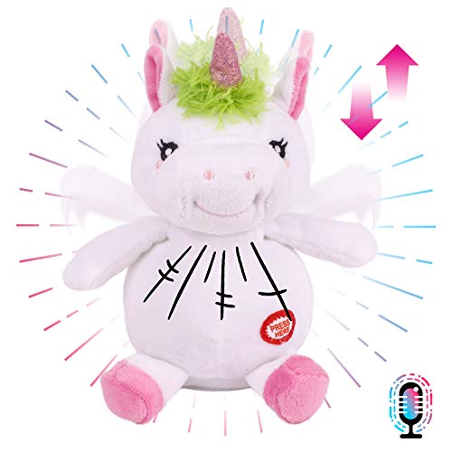 Hopearl Talking Unicorn Repeats What You Say Nodding Electric Interactive Animated Toy Speaking Plush Buddy Birthday Festival for Toddlers 75 - Image 1