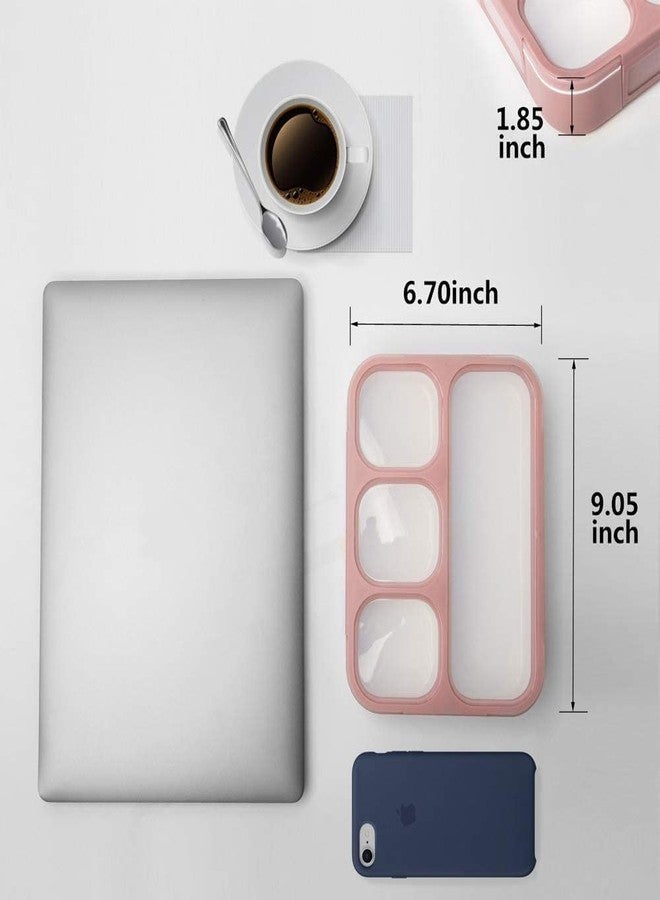 U World UDEETA MART Lunch Box for Kids Rylan Tiffin Box Leak Proof 4 Compartment Lunch Box Reusable Microwave Freezer Safe Food Containers with Spoon for Adults and Kids (Multicolor) - Image 3