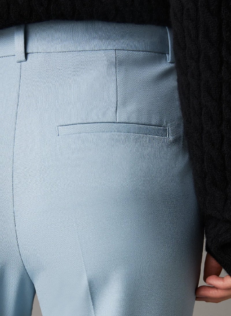 CALVIN KLEIN Wide Leg Stretch Wool Trousers - Image 3