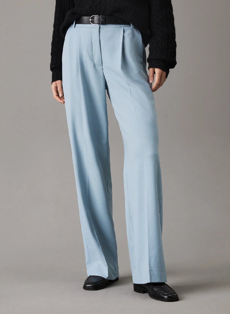 CALVIN KLEIN Wide Leg Stretch Wool Trousers - Image 1