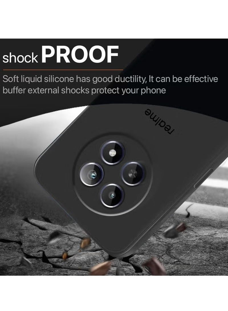 TIGER Premium Soft Liquid Silicone Case for Realme 12 5G (2024) – Shockproof, Scratch-Resistant Protective Cover – Anti-Fingerprint, Soft-Touch Grip, Drop-Protection Silicone Back Case for Realme 12 5G – Black - Image 4