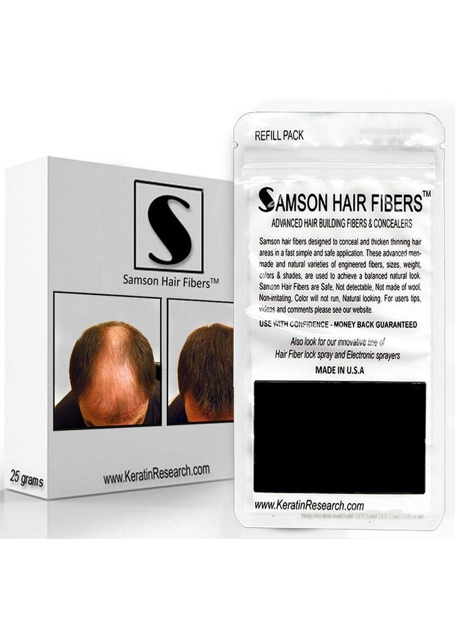 Samson Hair Fibers For Thinning Hair 100% Undetectable Natural Formula Completely Conceals Hair Loss In Seconds. Covers Bald Spots. Thicken Your Hair Instantly 25 Grams Refill (Med. Brown)  - Image 4