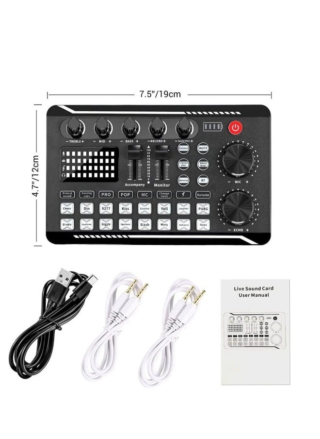 Generic Live Sound Card Audio Mixing Equipment Live Streaming Gear Sound Effects Mixer Digital Sound Processing Podcast Audio Interface for Karaoke Tiktok Youtube Live Streaming Record Gaming  - Image 2