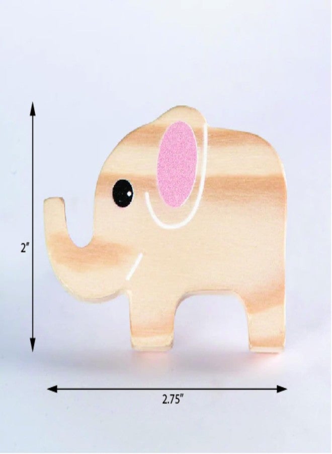 Look Mumma Pack of 5 Adorable Wooden Knobs (Rabbit, Cat, Unicorn, Elephant, Flamingo) - Image 2