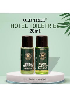 Old Tree Old Tree Aloe-Neem Bath Gel and Shampoo Combo 20ml Each - (Set of 50) | Hotel Toiletries Kit for Hotel Rooms, Guest House, Marriage Hall and Hospitality  - Image 3
