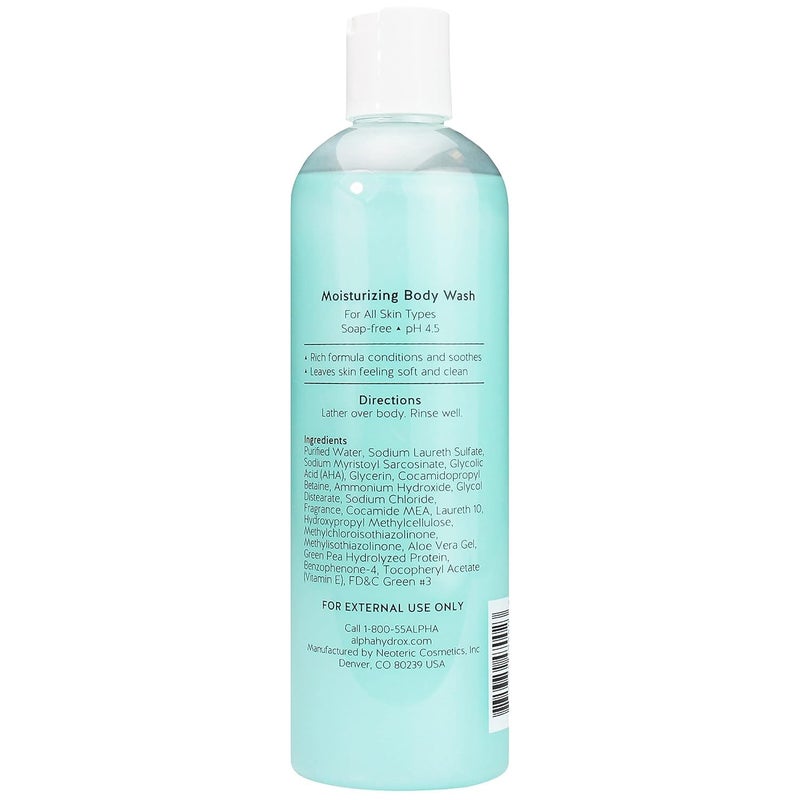 Alpha Skin Care Moisturizing Body Wash, Gentle Soap-Free Anti-Aging Formula, Glycolic AHA, Vitamin E & Aloe Vera, Conditions & Soothes, All Skin Types Hydroxy Acid, 12 Oz, Pack of 3 - Image 5