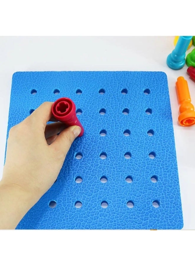 Peg Board Set Toys, Montessori Bubbles & Blocks Pegs Building Toy Suitable for Toddlers and Preschoolers - Image 5