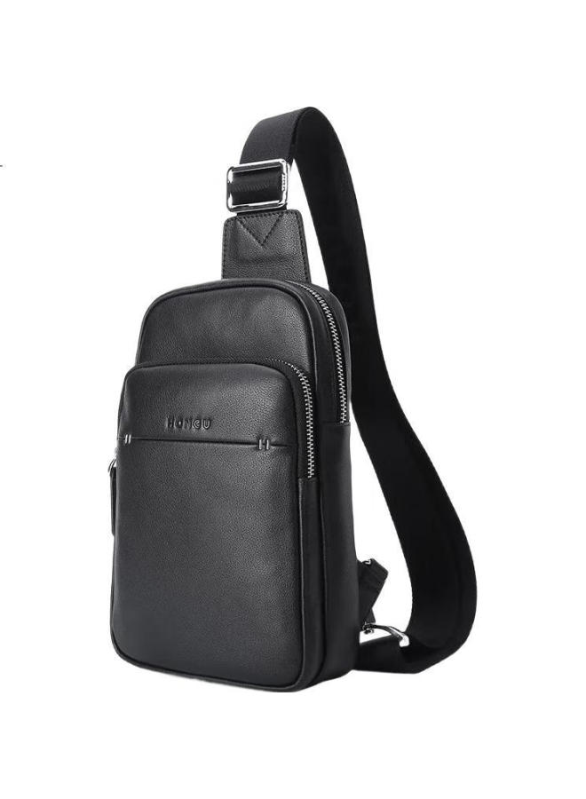 Hongu Men'S Top Layer Cowhide Chest Bag Fashion Casual Simple Crossbody Bag Trendy Backpack Men Father'S Day Gift - Image 3