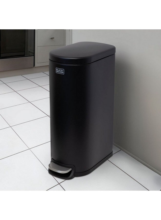 بلاك اند ديكر سلة مهملات بدواسة رفيعة على شكل حرف D، سوداء، 30 لترًا، 61532 - Image 5