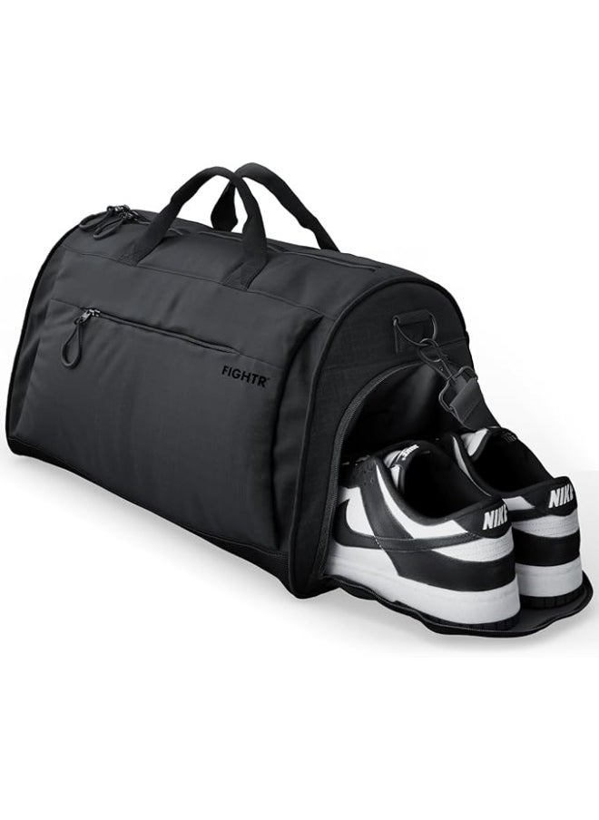 FIGHTR Sports Bag & Travel Duffel Bag For Men And Women - With Shoe Compartment & Wet Compartment - Bag For Sports, Fitness & Travel 