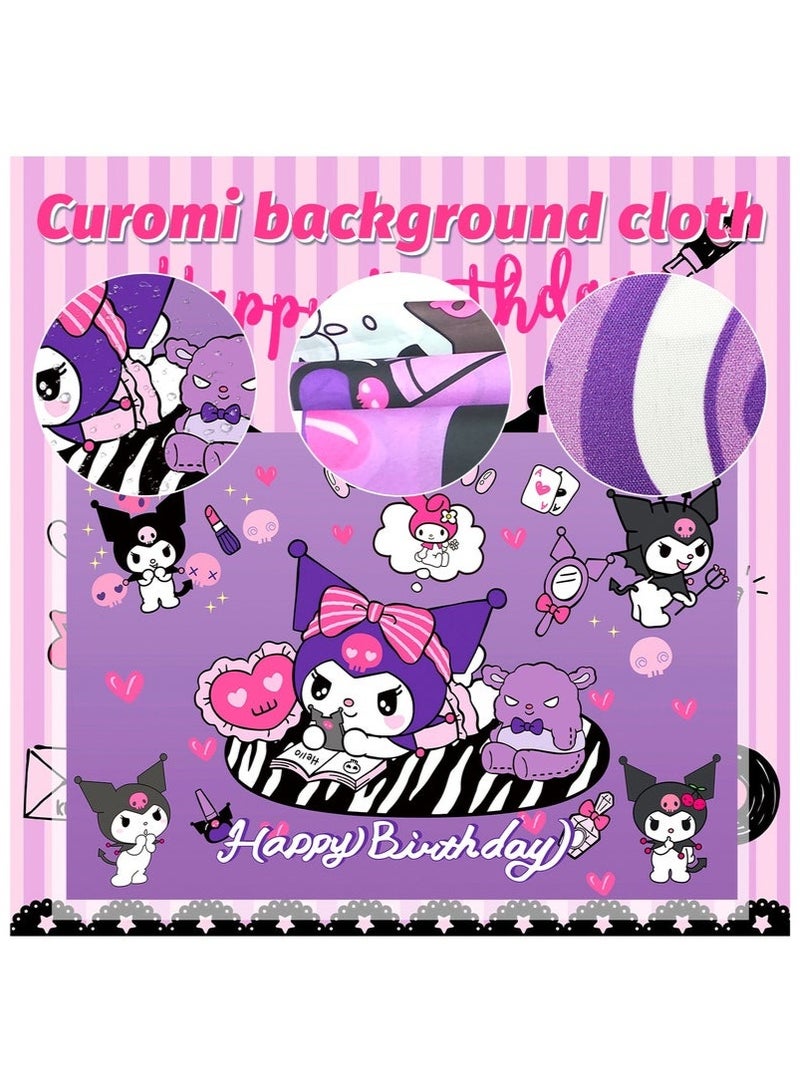Kuromi Birthday Party Decorations, Kuromi Party Supplies Including Backdrop, Birthday Banner, Tablecloth, Balloons, Cake Toppers etc for Kuromi party decorations - Image 5