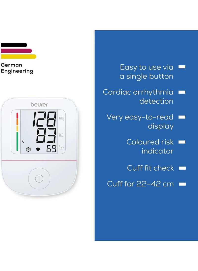 Beurer BM 23 Dual-Energy Upper Arm Blood Pressure Monitor Single Touch - Universal Cuff 22-42cm - Image 4